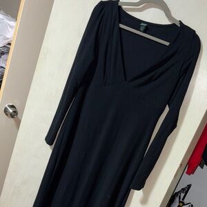 Wild Fable Elegant Black Long Sleeve Dress